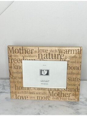 Vintage Lasercraft Mother Picture Frame 4x6 Wood Engraved Quote Amerigo USA
